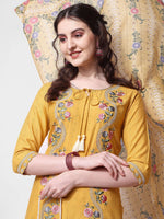 Thumbnail for Embroidered Rayon Sequined Kurta With Pant & Dupatta Set Premium, Multicolor - Hiral Fashion - Distacart