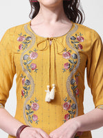 Thumbnail for Embroidered Rayon Sequined Kurta With Pant & Dupatta Set Premium, Multicolor - Hiral Fashion - Distacart