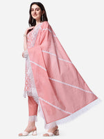 Thumbnail for Lucknawi Embroidered Kurta With Pant & Dupatta Set, Multicolor - Hiral Fashion - Distacart