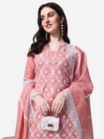Thumbnail for Lucknawi Embroidered Kurta With Pant & Dupatta Set, Multicolor - Hiral Fashion - Distacart
