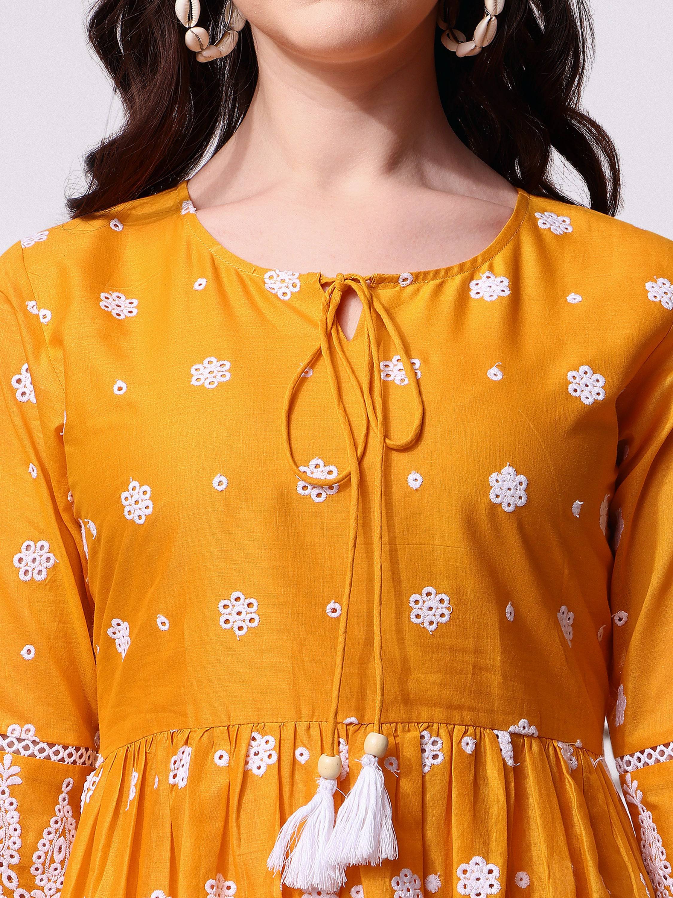 Nayra Cut Chikankari Embroidered Kurta With Pant And Dupatta Set, Multicolor - Hiral Fashion - Dista