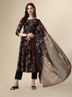 Thumbnail for Nayra Cut Printed Kurta With Pant And Dupatta Set, Multicolor - Hiral Fashion - Distacart