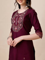 Thumbnail for Hand Embroidered Kurta With Pant And Organza Printed Dupatta Set, Multicolor - Hiral Fashion - Dista