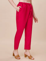 Thumbnail for Chanderi Hot Pink Kurta With Pant And Dupatta Set, Multicolor - Hiral Fashion - Distacart