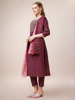 Thumbnail for Embroidered Kurta With Pant & Dupatta, Multicolor - Hiral Fashion - Distacart