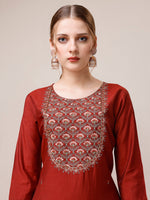 Thumbnail for Embroidered Kurta With Pant & Dupatta, Multicolor - Hiral Fashion - Distacart