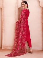 Thumbnail for Embroidered Kurta With Pant And Dupatta Set, Multicolor - Hiral Fashion - Distacart