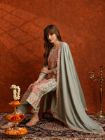 Thumbnail for Pakistani Embroidered Kurta With Pant & Embroidered Dupatta, Green - Hiral Fashion - Distacart