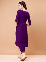 Thumbnail for Embroidered Kurta With Pant & Printed Organza Dupatta Premium, Multicolor - Hiral Fashion - Distacart