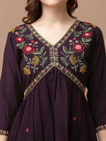 Thumbnail for Alia Cut Hand Embroidered Kurta With Pant & Dupatta Premium, Multicolor - Hiral Fashion - Distacart