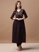 Thumbnail for Alia Cut Hand Embroidered Kurta With Pant & Dupatta Premium, Multicolor - Hiral Fashion - Distacart