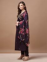 Thumbnail for Alia Cut Hand Embroidered Kurta With Pant & Dupatta Premium, Multicolor - Hiral Fashion - Distacart
