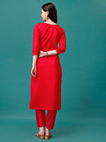 Thumbnail for Hand Embroidered Kurta With Pant & Banarasi Jacquard Dupatta Premium, Multicolor - Hiral Fashion - Distacart