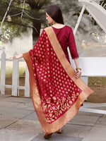 Thumbnail for Hand Embroidered Kurta With Pant & Banarasi Jacquard Dupatta, Multicolor - Hiral Fashion - Dista