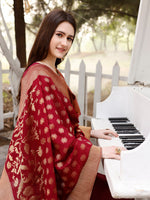 Thumbnail for Hand Embroidered Kurta With Pant & Banarasi Jacquard Dupatta, Multicolor - Hiral Fashion - Dista