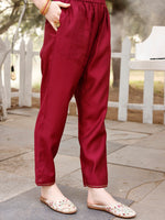 Thumbnail for Hand Embroidered Kurta With Pant & Banarasi Jacquard Dupatta, Multicolor - Hiral Fashion - Dista