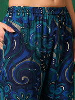 Thumbnail for Sequined Embroidered & Printed Kurta With Pant & Embroidered Dupatta, Blue - Hiral Fashion - Distacart