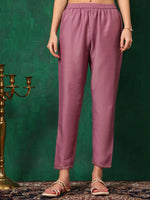 Thumbnail for Mirror Embroidered Kurta With Pant & Embroidered Dupatta, Lavender - Hiral Fashion - Distacart