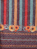 Thumbnail for Wine Embroidered Kurta Pant & Dupatta Set, Multicolor - Hiral Fashion - Distacart