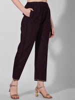 Thumbnail for Wine Embroidered Kurta Pant & Dupatta Set, Multicolor - Hiral Fashion - Distacart