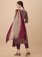 Thumbnail for Printed Kurta With Pant And Dupatta Set, Multicolor - Hiral Fashion - Distacart