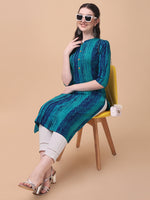 Thumbnail for Shibori Printed Front Buttoned Kurta, Multicolor - Hiral Fashion - Distacart