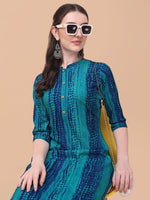 Thumbnail for Shibori Printed Front Buttoned Kurta, Multicolor - Hiral Fashion - Distacart