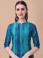 Thumbnail for Shibori Printed Front Buttoned Kurta, Multicolor - Hiral Fashion - Distacart