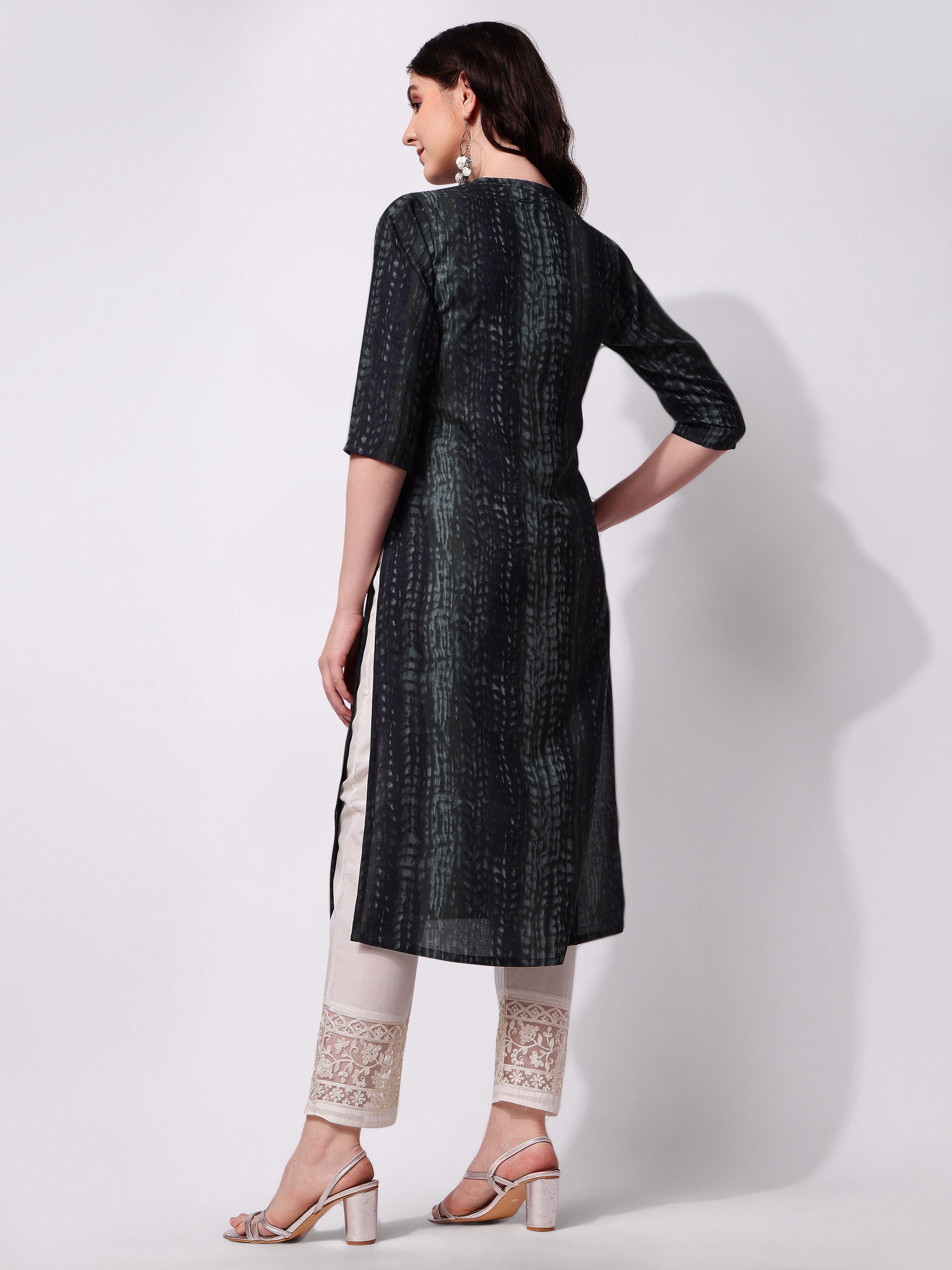 Shibori Printed Casual Wear Kurta, Multicolor - Hiral Fashion - Dista