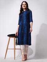 Thumbnail for Shibori Printed Front Button Kurta, Multicolor - Hiral Fashion - Distacart