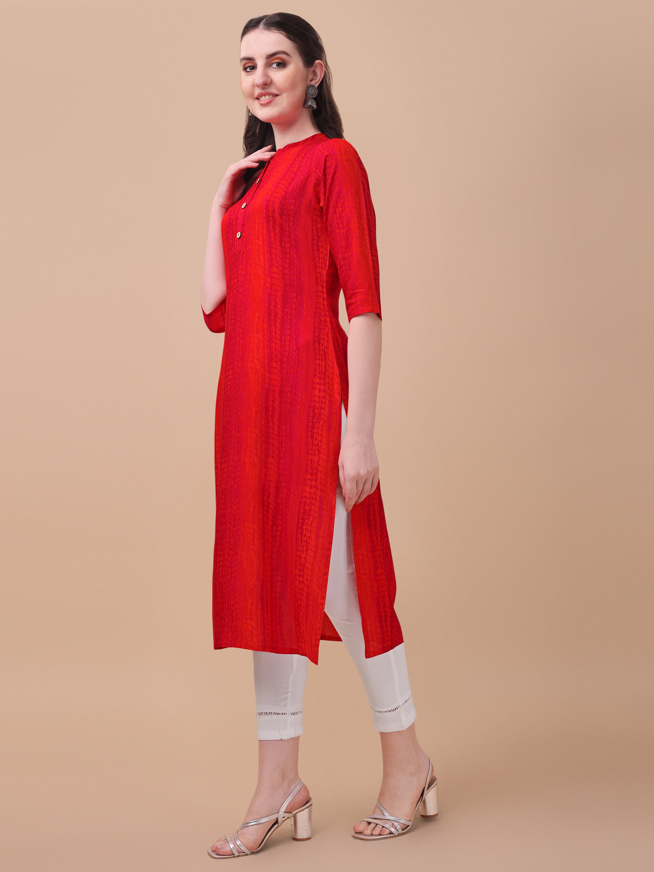 Shibori Printed Casual Wear Kurta, Multicolor - Hiral Fashion - Dista