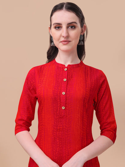 Shibori Printed Front Buttoned Kurta, Multicolor - Hiral Fashion - Distacart