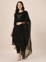Thumbnail for Mirror Embroidered Premium Kurta With Pant And Dupatta, Multicolor - Hiral Fashion - Distacart