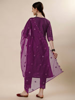 Thumbnail for Mirror Embroidered Kurta With Pant And Dupatta Set, Multicolor - Hiral Fashion - Distacart