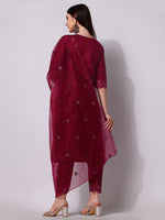 Thumbnail for Mirror Embroidered Kurta Pant & Dupatta Set, Multicolor - Hiral Fashion - Distacart