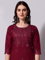 Thumbnail for Mirror Embroidered Kurta Pant & Dupatta Set, Multicolor - Hiral Fashion - Distacart