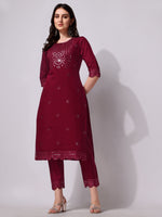 Thumbnail for Mirror Embroidered Kurta Pant & Dupatta Set, Multicolor - Hiral Fashion - Distacart