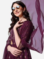 Thumbnail for Anarkali Printed Kurta With Pant & Dupatta Set, Multicolor - Hiral Fashion - Distacart