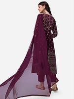 Thumbnail for Anarkali Printed Kurta With Pant & Dupatta Set, Multicolor - Hiral Fashion - Distacart
