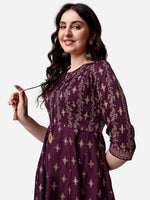 Thumbnail for Anarkali Printed Kurta With Pant & Dupatta Set, Multicolor - Hiral Fashion - Distacart