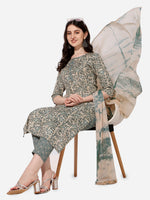 Thumbnail for Floral Printed Kurta With Pant And Dupatta Set, Multicolor - Hiral Fashion - Distacart