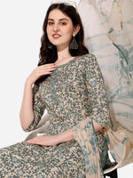 Thumbnail for Floral Printed Kurta With Pant And Dupatta Set, Multicolor - Hiral Fashion - Distacart