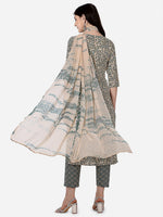 Thumbnail for Floral Printed Kurta With Pant And Dupatta Set, Multicolor - Hiral Fashion - Distacart