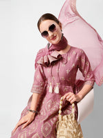 Thumbnail for Anarkali Printed Kurta Suit With Pant And Dupatta Set, Multicolor - Hiral Fashion - Distacart