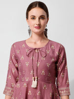 Thumbnail for Anarkali Printed Kurta Suit With Pant And Dupatta Set, Multicolor - Hiral Fashion - Distacart