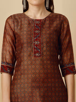 Thumbnail for Printed Kurta With Pant And Printed Dupatta Set, Multicolor - Hiral Fashion - Distacart