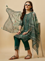 Thumbnail for Printed Kurta With Pant And Dupatta Set, Multicolor - Hiral Fashion - Distacart
