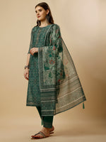 Thumbnail for Printed Kurta With Pant And Dupatta Set, Multicolor - Hiral Fashion - Distacart