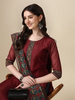 Thumbnail for Printed & Hand Embroidered Kurta With Pant And Printed Dupatta Set, Multicolor - Hiral Fashion - Distacart