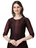 Thumbnail for Hand Embroidered Kurta With Pant And Dupatta Set, Multicolor - Hiral Fashion - Distacart